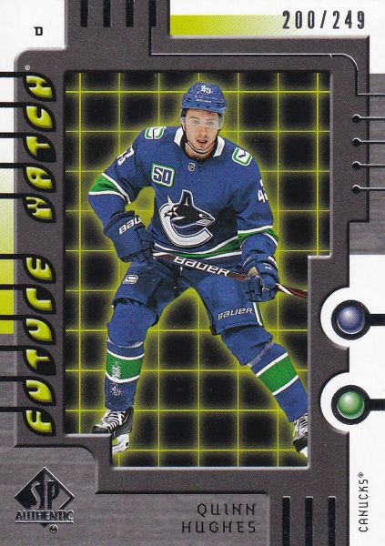 insert RC karta QUINN HUGHES 19-20 SP Authentic 00-01 Retro Future Watch /249